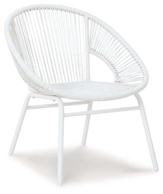 Ashley Signature Design Mandarin Cape Outdoor Table and Chairs (Set of 3) White P312-050