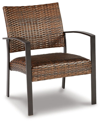 Ashley Signature Design Zariyah Outdoor Love/Chairs/Table Set (Set of 4) Dark Brown P330-080