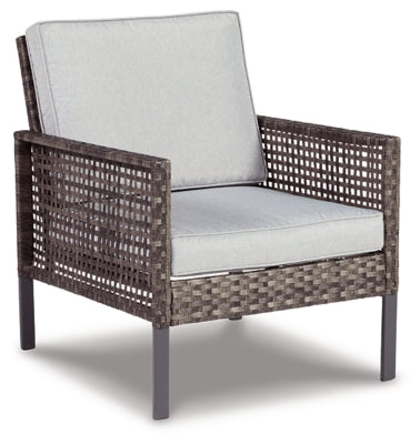 Ashley Signature Design Lainey Outdoor Love/Chairs/Table Set (Set of 4) Two-tone Gray P338-080