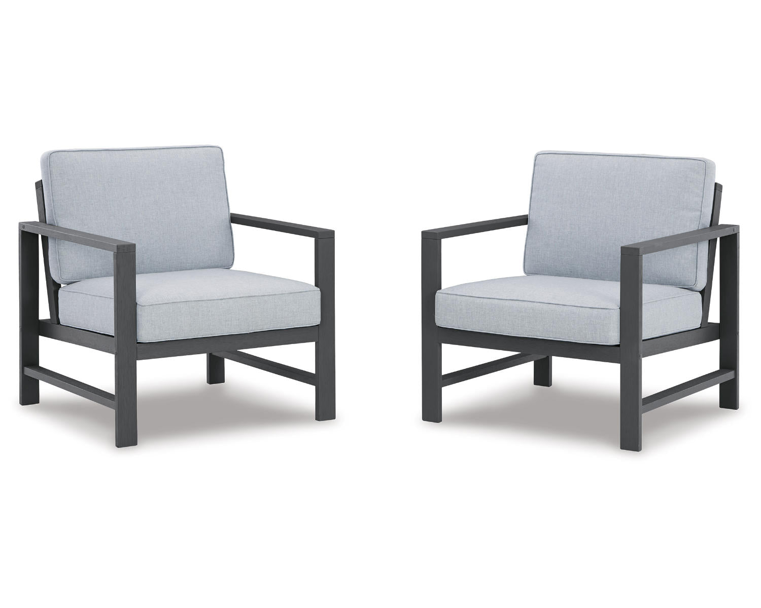 Ashley Signature Design Fynnegan Lounge Chair with Cushion (Set of 2) Black/Gray P349-821