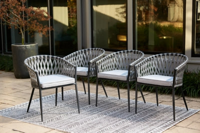 Ashley Signature Design Palm Bliss Outdoor Dining Chair (Set of 4) Gray P372-601