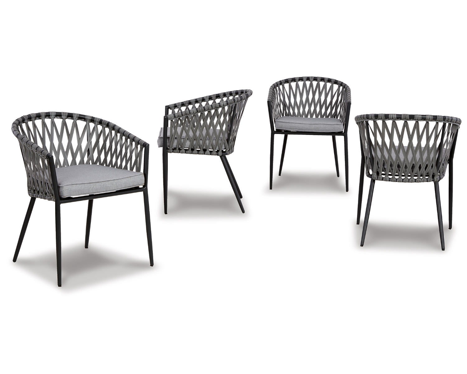 Ashley Signature Design Palm Bliss Outdoor Dining Chair (Set of 4) Black/Gray P372-601