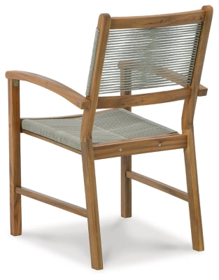 Ashley Signature Design Janiyah Outdoor Dining Arm Chair (Set of 2) Light Brown P407-602A