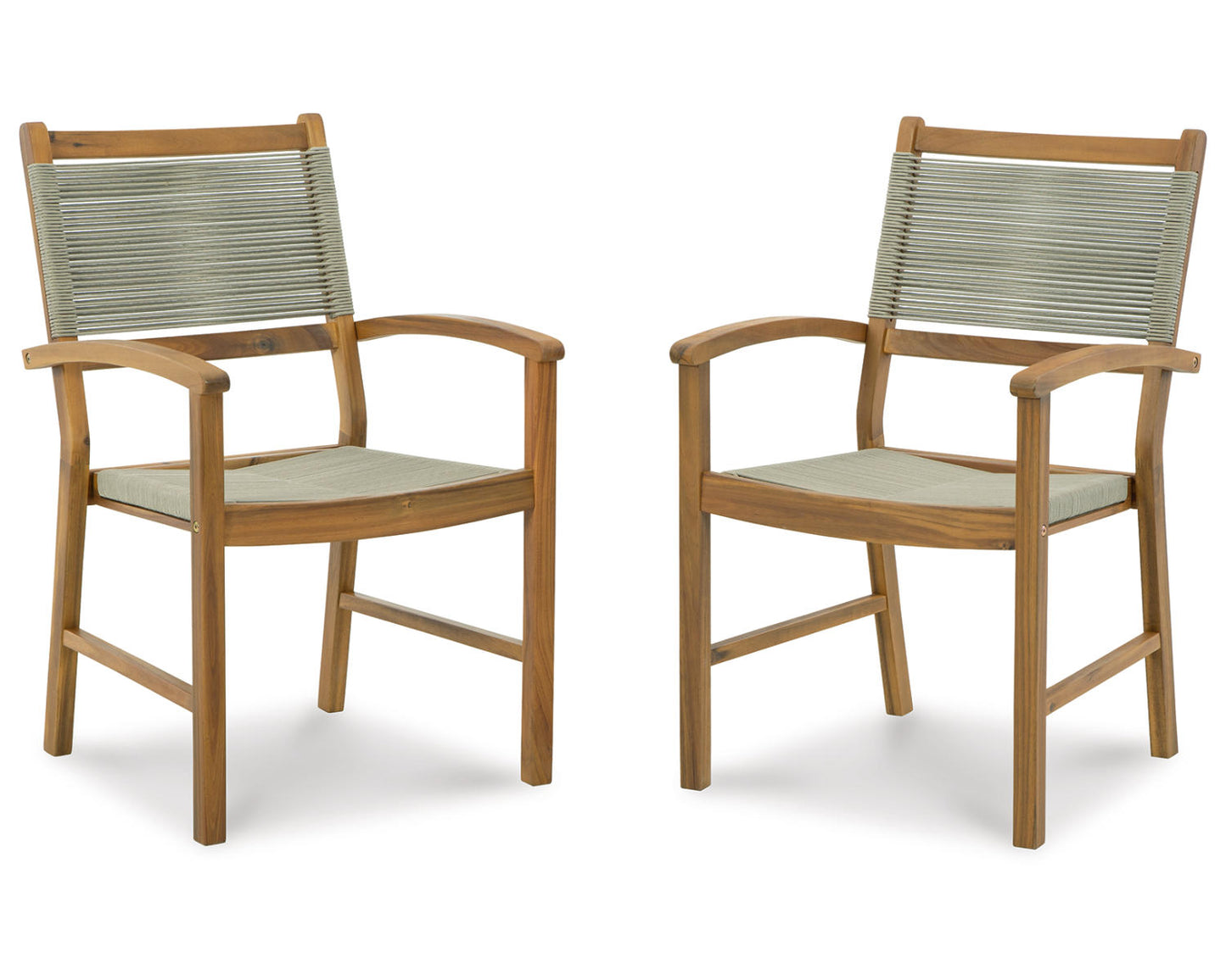 Ashley Signature Design Janiyah Outdoor Dining Arm Chair (Set of 2) Brown/Beige P407-602A