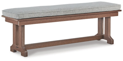 Ashley Signature Design Emmeline Outdoor Dining Bench with Cushion Brown P420-600