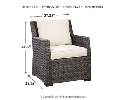 Ashley Signature Design Easy Isle Lounge Chair with Cushion Dark Brown/Beige P455-820