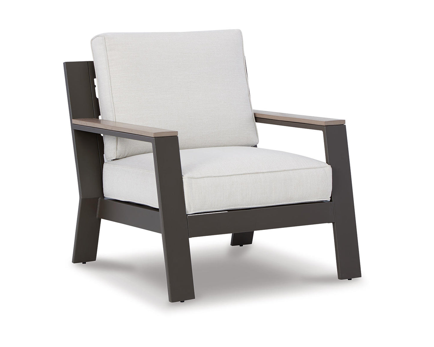 Ashley Signature Design Tropicava Outdoor Lounge Chair with Cushion Taupe/White P514-820