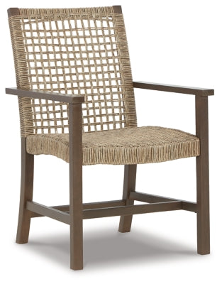 Ashley Signature Design Germalia Outdoor Dining Arm Chair (Set of 2) Brown P730-601A