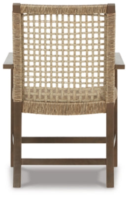 Ashley Signature Design Germalia Outdoor Dining Arm Chair (Set of 2) Brown P730-601A