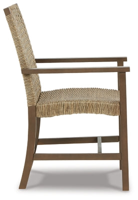 Ashley Signature Design Germalia Outdoor Dining Arm Chair (Set of 2) Brown P730-601A