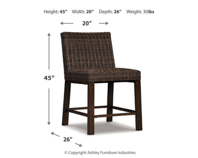 Ashley Signature Design Paradise Trail Bar Stool (Set of 2) Medium Brown P750-130