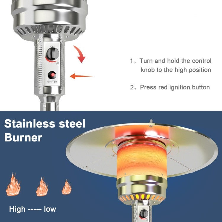 Portable Wheeled Patio Propane Standing LP Gas Heater