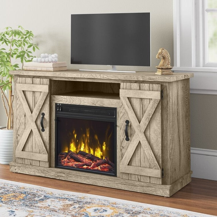 FarmHouse Rustic Pine TV Entertainment Electric Fireplace