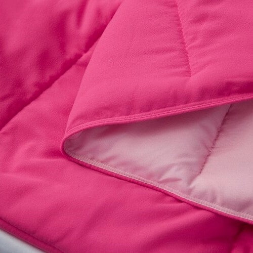 Twin/Twin XL Traditional Microfiber Reversible 3 Piece Comforter Set in Pink