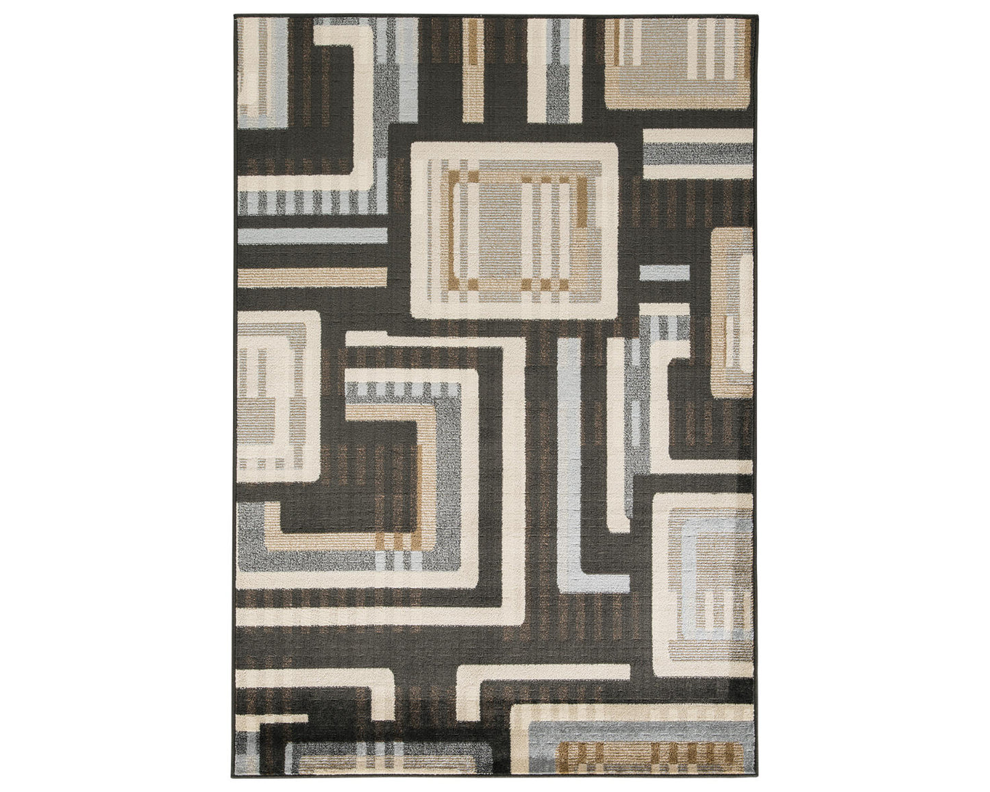 Ashley Signature Design Juhani 7'10" x 9'10" Rug Black/Gray;Brown/Beige R401961