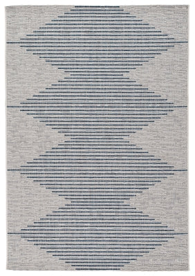 Ashley Signature Design Alverno Large Rug White/Blue R405001