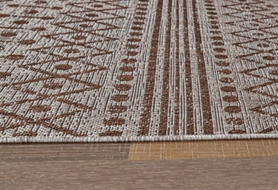 Ashley Signature Design Dubot Medium Rug Tan/Brown/White R405012