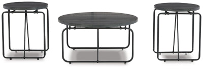 Ashley Signature Design Garvine Table (Set of 3) Charcoal/Black T006-13