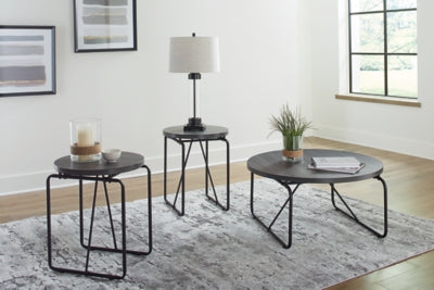 Ashley Signature Design Garvine Table (Set of 3) Charcoal/Black T006-13