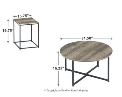 Ashley Signature Design Wadeworth Table (Set of 3) Two-tone T103-213