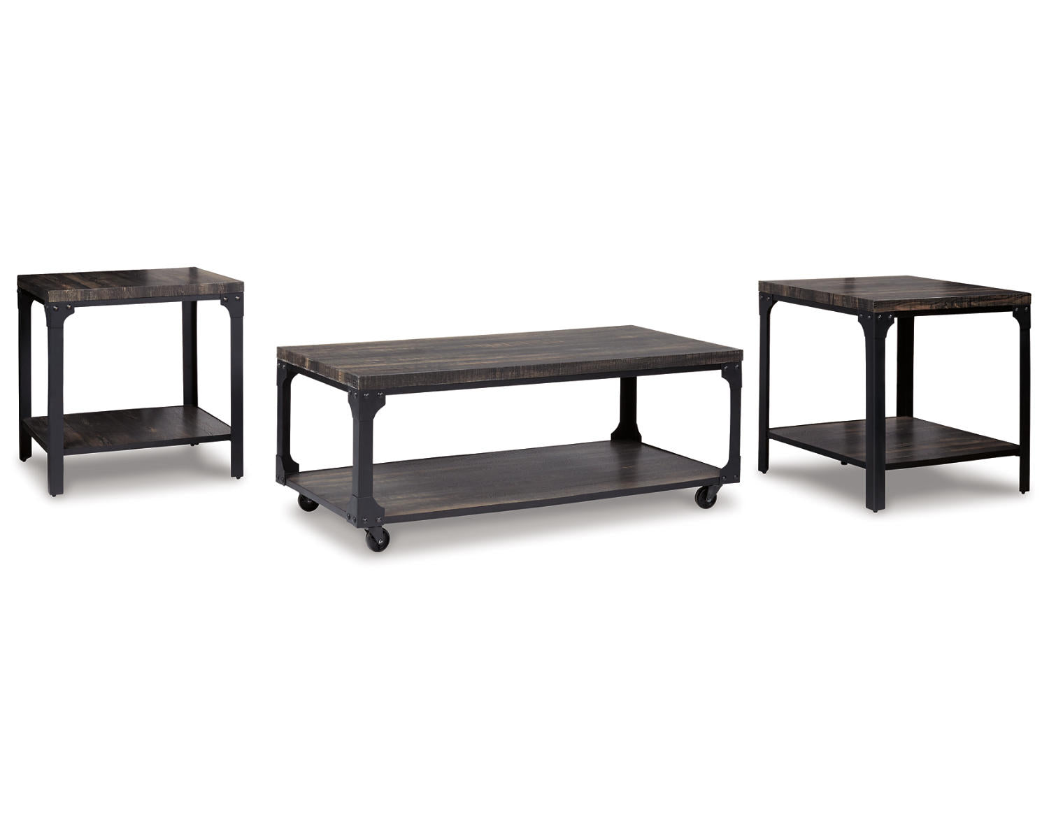 Ashley Signature Design Jandoree Table (Set of 3) Black/Gray;Brown/Beige T108-13