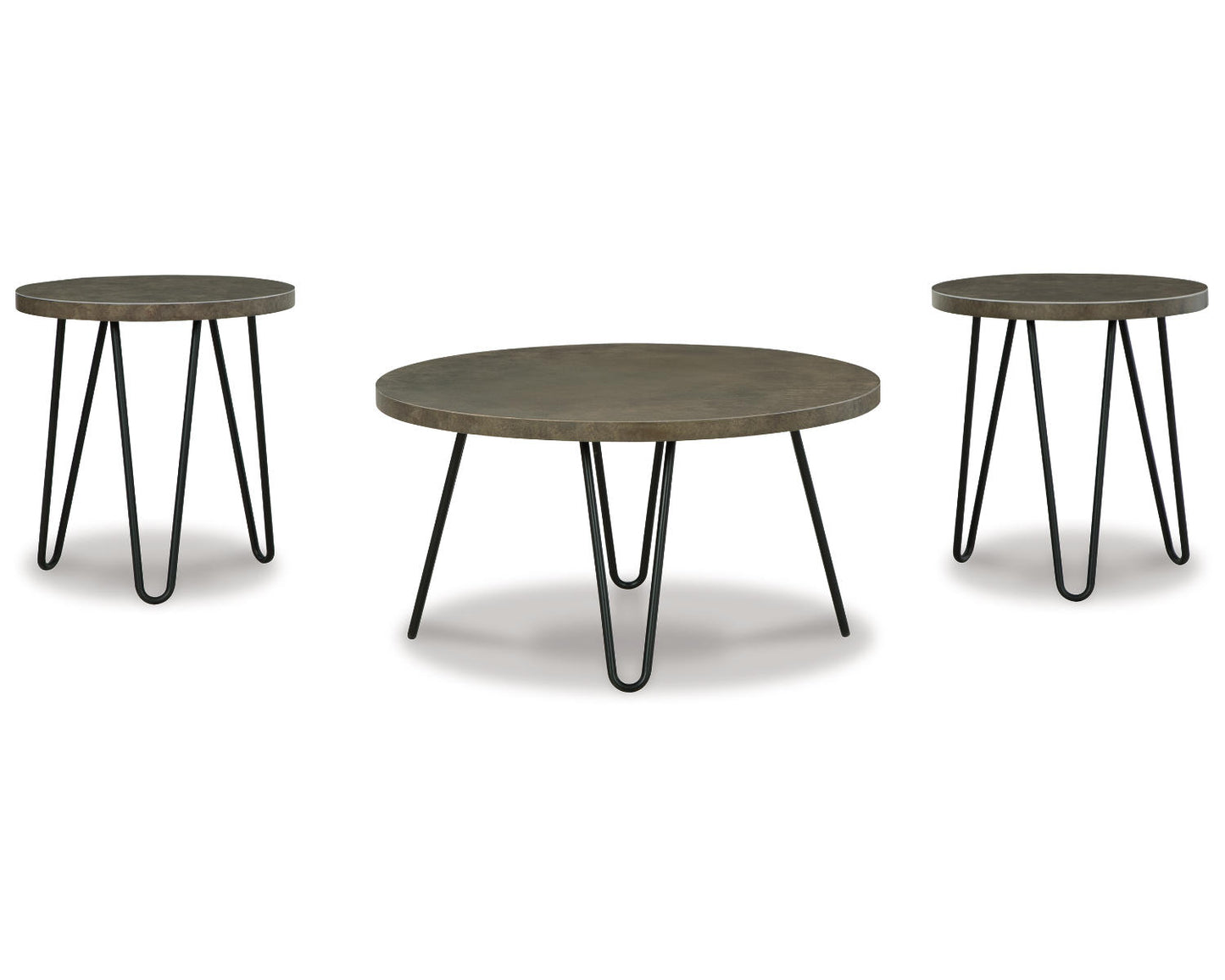 Ashley Signature Design Hadasky Table (Set of 3) Black/Gray;Brown/Beige T144-13