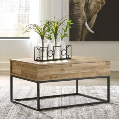 Ashley Signature Design Gerdanet Lift-Top Coffee Table Natural T150-9