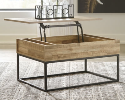 Ashley Signature Design Gerdanet Lift-Top Coffee Table Natural T150-9