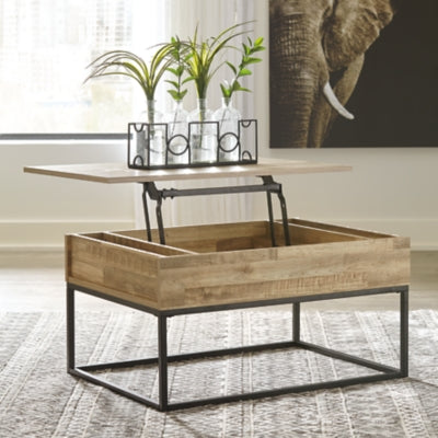 Ashley Signature Design Gerdanet Lift-Top Coffee Table Natural T150-9