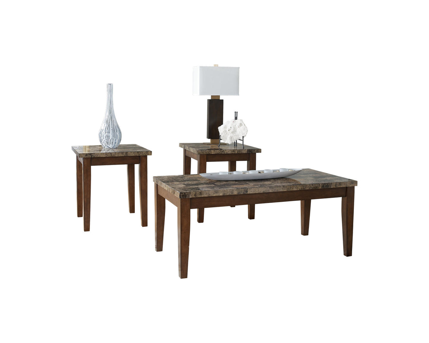 Ashley Signature Design Theo Table (Set of 3) Warm Brown T158-13