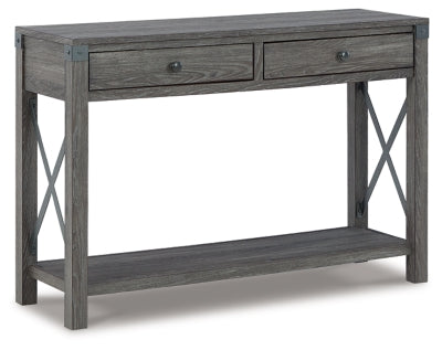 Ashley Signature Design Freedan Sofa/Console Table Grayish Brown T175-4