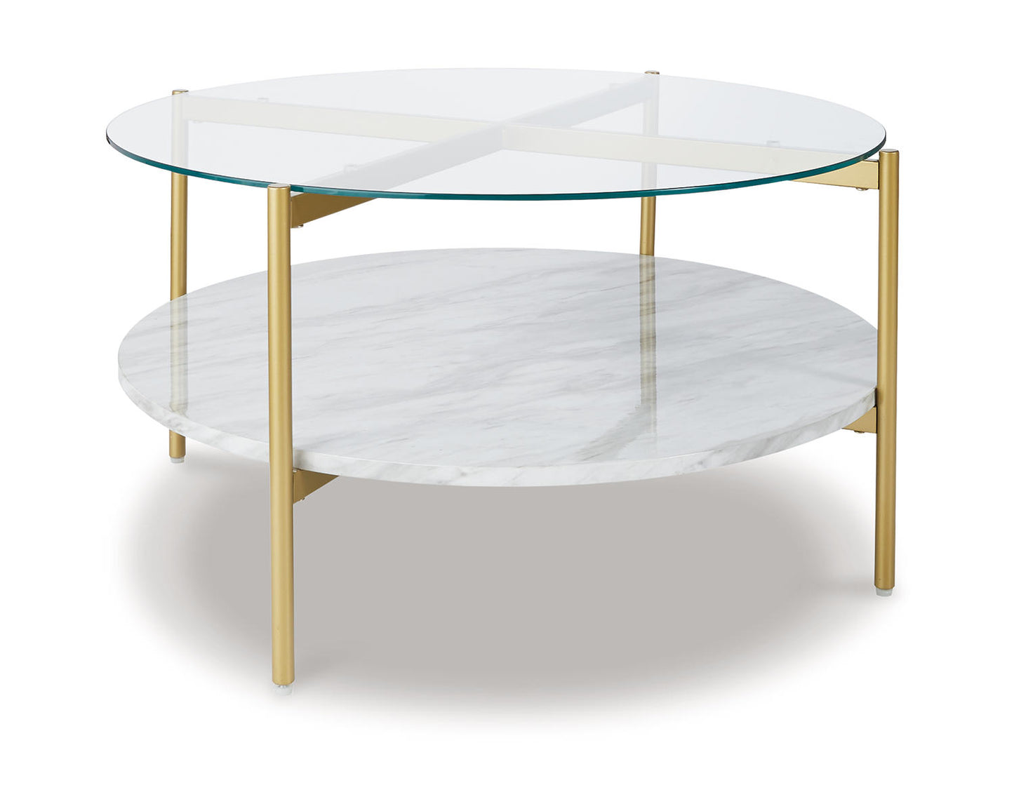 Ashley Signature Design Wynora Coffee Table White/Gold T192-8