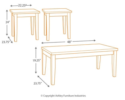 Ashley Signature Design Maysville Table (Set of 3) Black T204-13