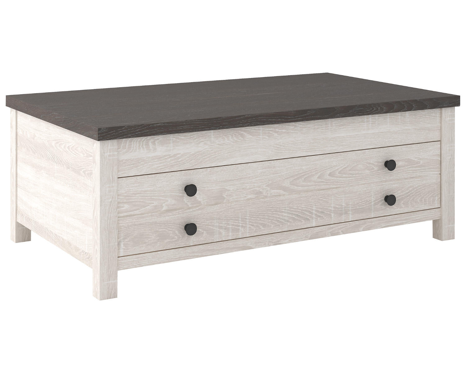 Ashley Signature Design Dorrinson Coffee Table with Lift Top White;Black/Gray T287-9