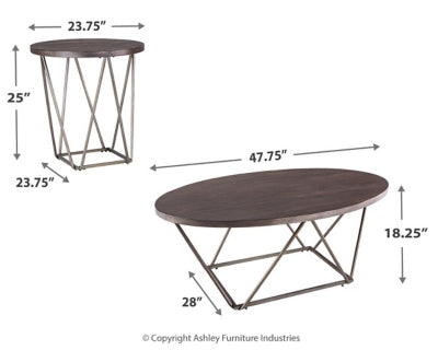 Ashley Signature Design Neimhurst Table (Set of 3) Dark Brown T384-13