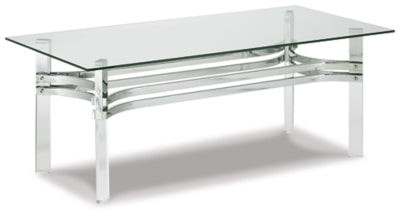 Ashley Signature Design Braddoni Coffee Table Chrome Finish T420-1