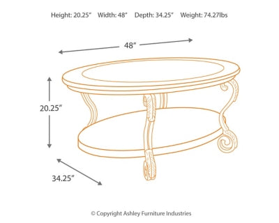 Ashley Signature Design Nestor Coffee Table Medium Brown T517-0