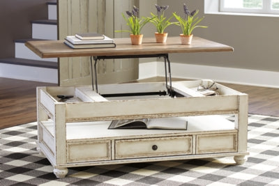 Ashley Signature Design Realyn Coffee Table with Lift Top White/Brown T523-9