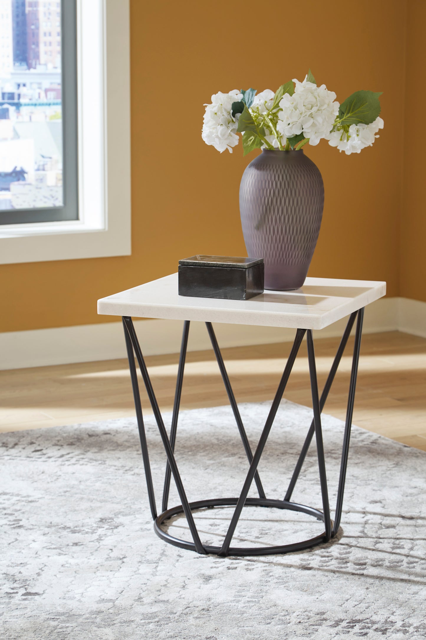 Ashley Signature Design Vancent End Table White/Black T630-2