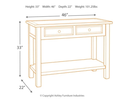 Ashley Signature Design Bolanburg Sofa/Console Table Two-tone T637-4