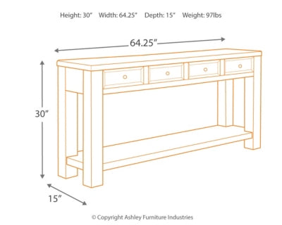 Ashley Signature Design Gavelston Sofa/Console Table Black T732-4