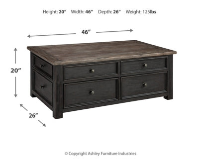 Ashley Signature Design Tyler Creek Coffee Table with Lift Top Grayish Brown/Black T736-20