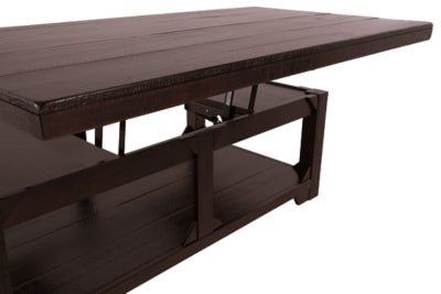 Ashley Signature Design Rogness Coffee Table with Lift Top Rustic Brown T745-9