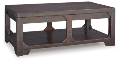 Ashley Signature Design Rogness Coffee Table with Lift Top Rustic Brown T745-9