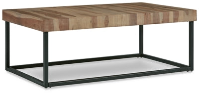 Ashley Signature Design Bellwick Coffee Table Natural/Black T777-1