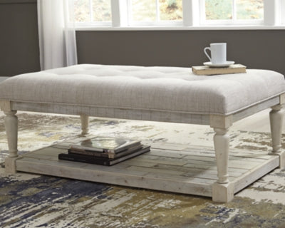 Ashley Signature Design Shawnalore Coffee Table Ottoman Whitewash T782-21