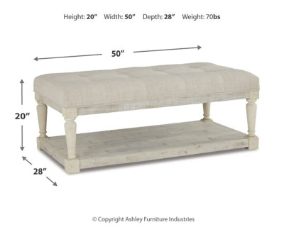 Ashley Signature Design Shawnalore Coffee Table Ottoman Whitewash T782-21