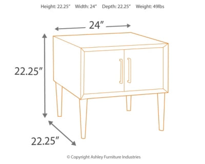 Ashley Signature Design Kisper End Table Dark Brown T802-2