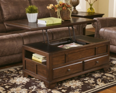 Ashley Signature Design Gately Coffee Table with Lift Top Medium Brown T845-9