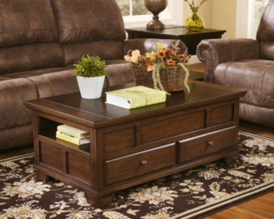 Ashley Signature Design Gately Coffee Table with Lift Top Medium Brown T845-9